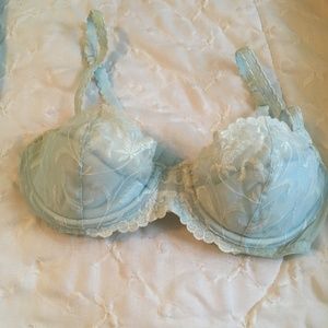Victoria's Secret Blue Shimmer Lace and Sheer Bra